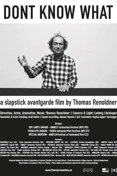 A man's gaze, breath, speech, and blink form the basis of this experimental film. Thomas Renoldner explores the boundaries of cinema with a playfully formal and austere approach. Real film is transformed into stop-motion animation, and language becomes a rhythmic, percussive sound. The film finds humor and intellectual depth in converting organic movement and sound into mechanical forms, dissolving the world into abstraction and a compelling rhythm.